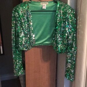 Green sequined shrug